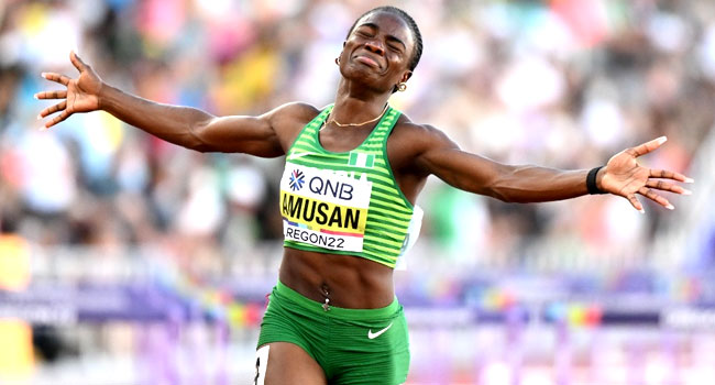 Nigeria’s Amusan breaks world record in 100m hurdles